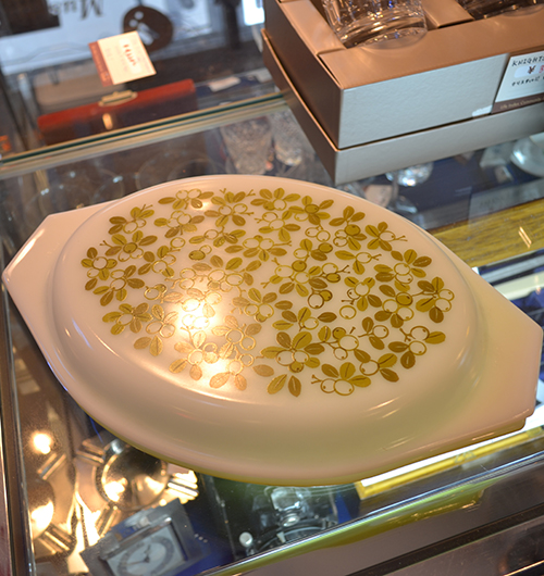 PYREX オールドパイレックス オーバルキャセロール オリーブ柄